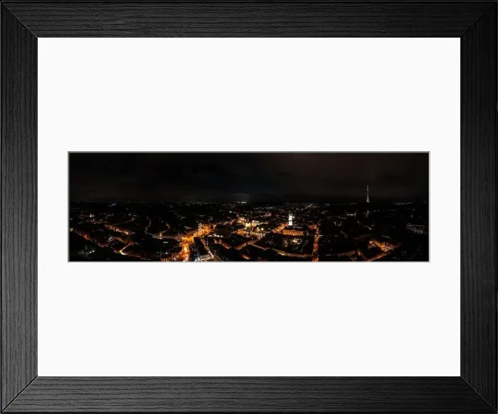 Framed Print : Night cityscape of old European city Framed Print : Night cityscape of old European city
