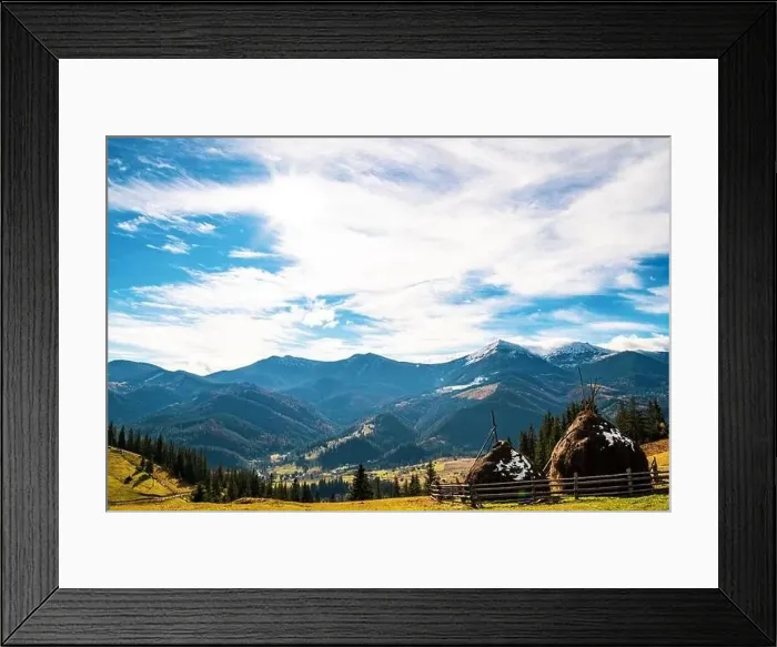 Framed Print : Bewitching beautiful summer landscape of green meadows Framed Print : Bewitching beautiful summer landscape of green meadows