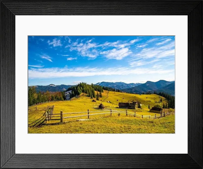 Framed Print : Bewitching beautiful summer landscape of green meadows Framed Print : Bewitching beautiful summer landscape of green meadows
