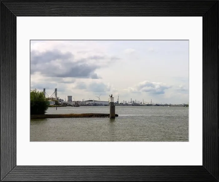 Framed Print : Harbor and Industry along Hollands Diep at Moerdijk in the Netherlands Framed Print : Harbor and Industry along Hollands Diep at Moerdijk in the Netherlands