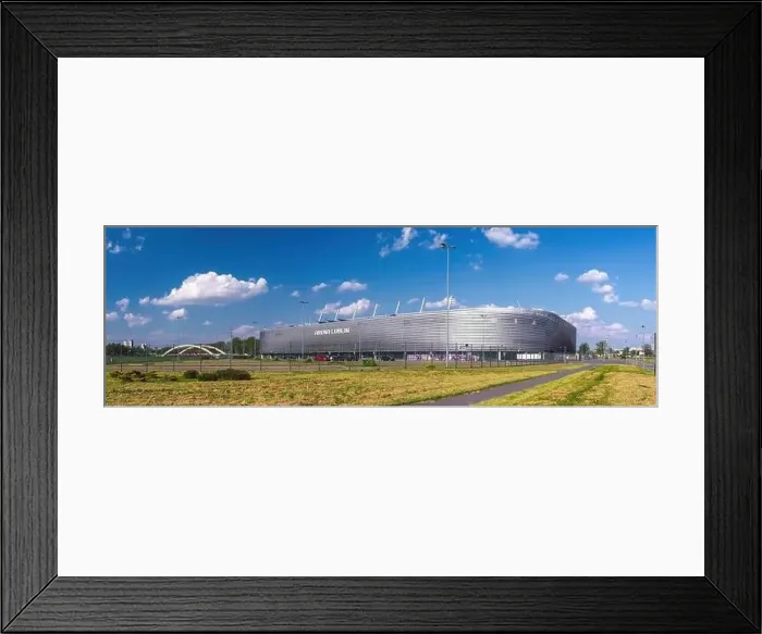 Framed Print : Lublin, Poland - May 2021: Arena Lublin, home for a local football club Motor Framed Print : Lublin, Poland - May 2021: Arena Lublin, home for a local football club Motor