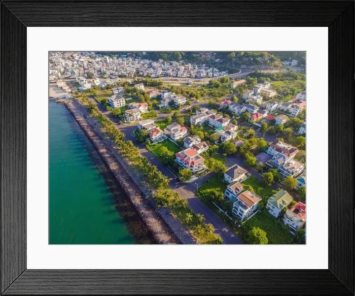Framed Print : Drone view of Nha Trang city and An Vien village, Vietnam Framed Print : Drone view of Nha Trang city and An Vien village, Vietnam