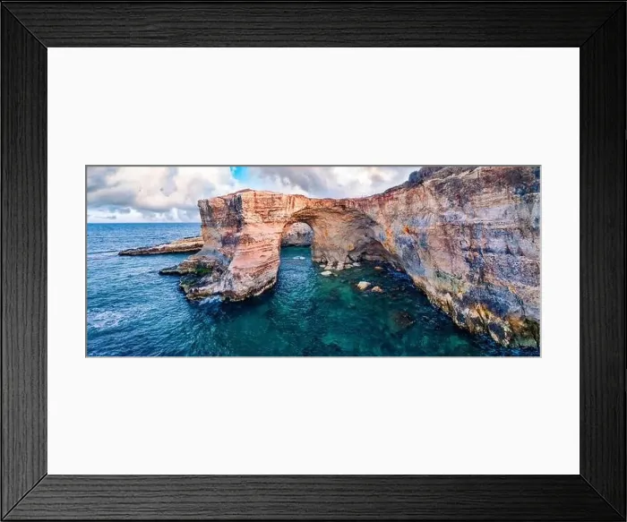 Framed Print : View from flying drone. Aerial spring view of popular tourist attraction - Torre Sant'Andrea Framed Print : View from flying drone. Aerial spring view of popular tourist attraction - Torre Sant'Andrea