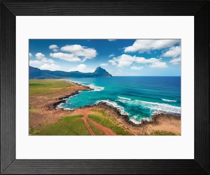 Framed Print : View from flying drone. Majestic spring scene of Monte Cofano National Park Framed Print : View from flying drone. Majestic spring scene of Monte Cofano National Park