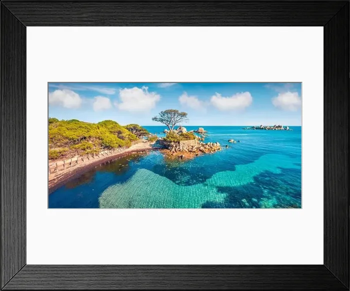 Framed Print : View from flying drone. Stunning spring view of Tamaricciu beach Framed Print : View from flying drone. Stunning spring view of Tamaricciu beach