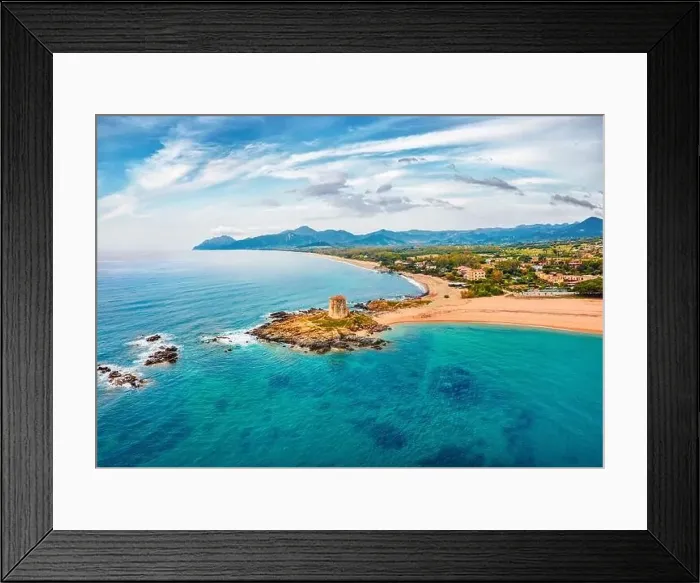 Framed Print : View from flying drone. Splendid spring view of Torre di Bari tower Framed Print : View from flying drone. Splendid spring view of Torre di Bari tower