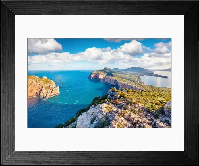 Framed Print : Spectacular summer view of Caccia cape Framed Print : Spectacular summer view of Caccia cape