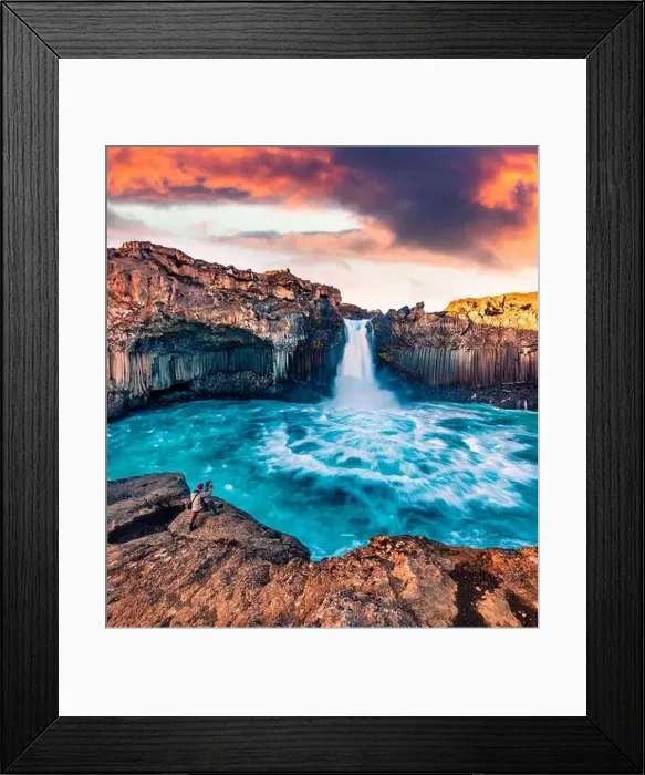 Framed Print : Photographer takes picture of Ingvararfoss waterfall Framed Print : Photographer takes picture of Ingvararfoss waterfall