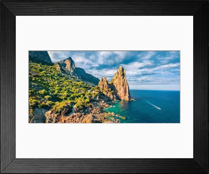Framed Print : View from flying drone. Gorgeous summer view of historical landmark - Pedra Longa Framed Print : View from flying drone. Gorgeous summer view of historical landmark - Pedra Longa