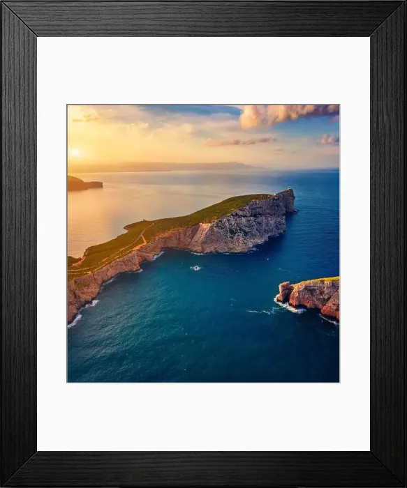 Framed Print : View from flying drone. Fabulous summer view of Caccia cape Framed Print : View from flying drone. Fabulous summer view of Caccia cape