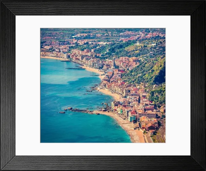 Framed Print : Aerial morning view of Villagonia town Framed Print : Aerial morning view of Villagonia town