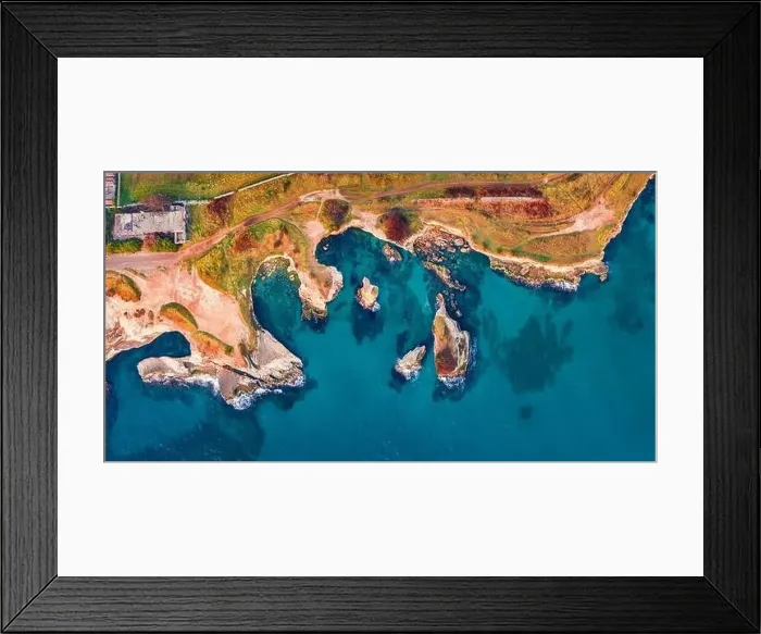 Framed Print : Straight-down view from flying drone of popular tourist attraction - Torre Sant'Andrea Framed Print : Straight-down view from flying drone of popular tourist attraction - Torre Sant'Andrea