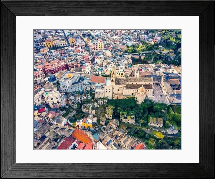 Framed Print : Straight-down view from flying drone Framed Print : Straight-down view from flying drone