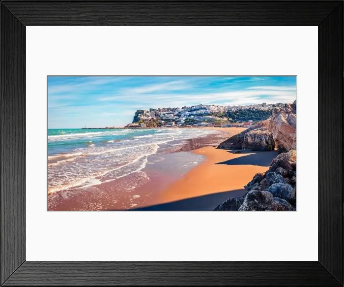 Framed Print : Superb summer cityscape of Peschici town Framed Print : Superb summer cityscape of Peschici town