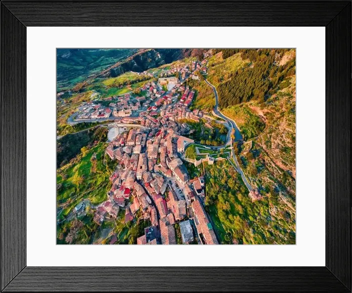 Framed Print : Top down view view from flying drone Framed Print : Top down view view from flying drone