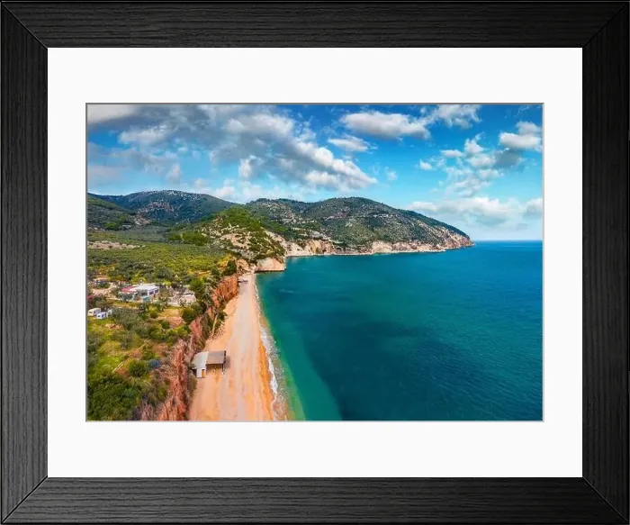 Framed Print : Breathtaking summer view of popular tourist destination - Mattinatella beach (Fontana delle Rose) Framed Print : Breathtaking summer view of popular tourist destination - Mattinatella beach (Fontana delle Rose)