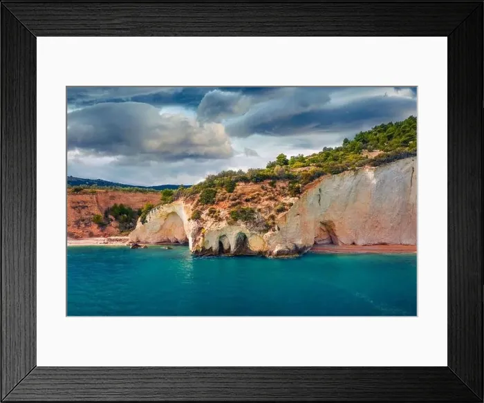 Framed Print : Stunning summer view of popular tourist destination - Mattinatella beach (Fontana delle Rose) Framed Print : Stunning summer view of popular tourist destination - Mattinatella beach (Fontana delle Rose)