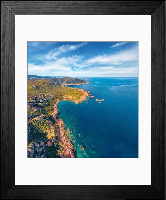 Framed Print : Aerial view from drone of Li Cossi seashore Framed Print : Aerial view from drone of Li Cossi seashore