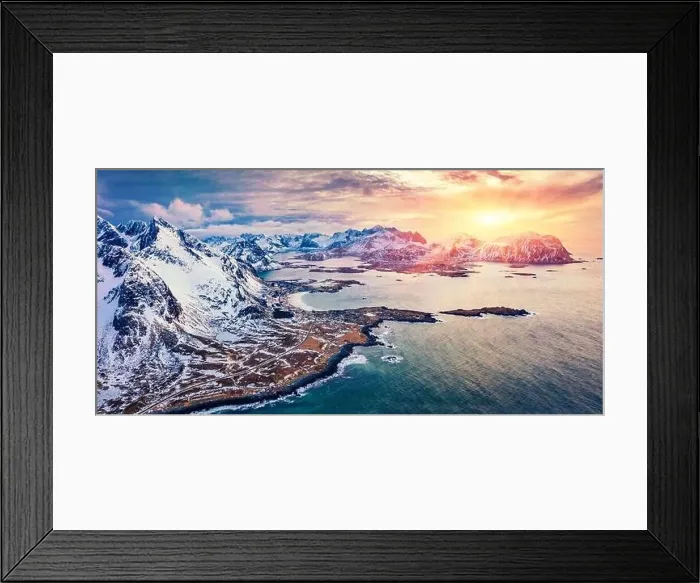 Framed Print : Fantastic spring sunset on Lofoten Islands Framed Print : Fantastic spring sunset on Lofoten Islands
