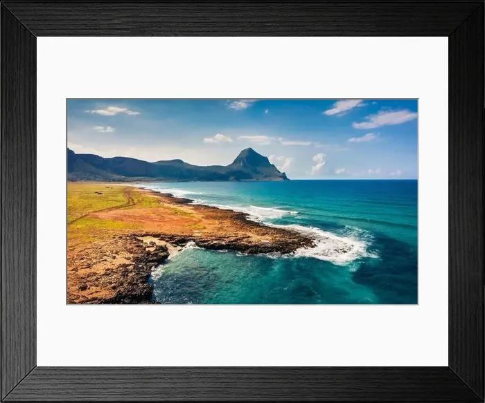 Framed Print : Amazing spring view from flying drone of Monte Cofano National Park Framed Print : Amazing spring view from flying drone of Monte Cofano National Park