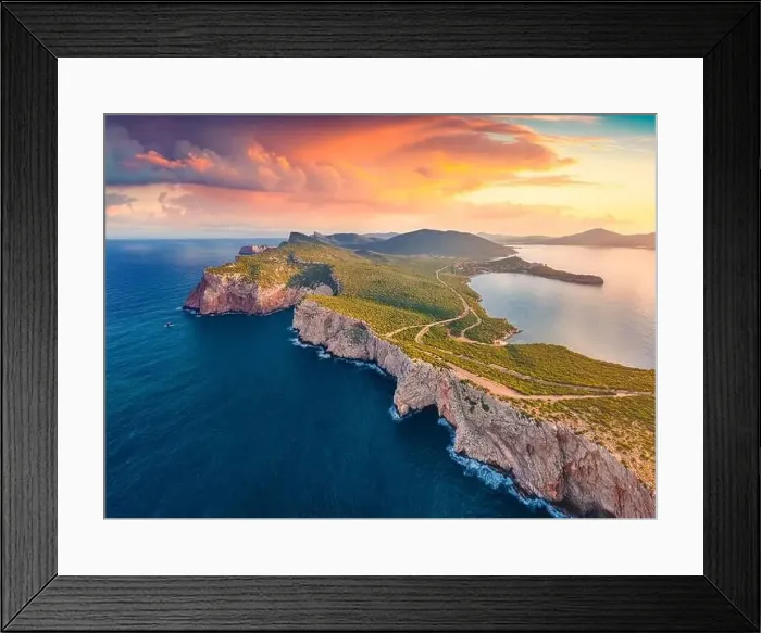 Framed Print : Fabulous morning view from flying drone of Caccia cape