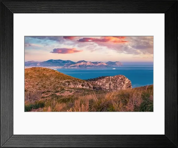 Framed Print : View from flying drone of Palermo port Framed Print : View from flying drone of Palermo port