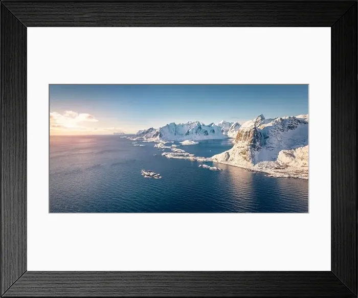 Framed Print : View from flying drone of Hamnoy villege Framed Print : View from flying drone of Hamnoy villege