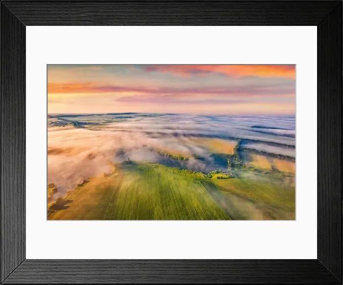 Framed Print : Fabulous summer view from flying drone of Angelivka pond Framed Print : Fabulous summer view from flying drone of Angelivka pond