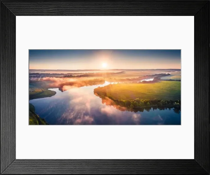 Framed Print : View from flying drone of Romanivka lake Framed Print : View from flying drone of Romanivka lake