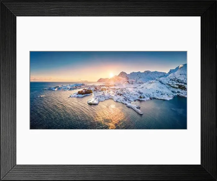 Framed Print : View from flying drone of Lofoten islands Framed Print : View from flying drone of Lofoten islands