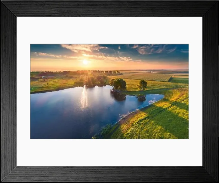 Framed Print : Fantastic summer sunrise on Stara Brykulia lake Framed Print : Fantastic summer sunrise on Stara Brykulia lake