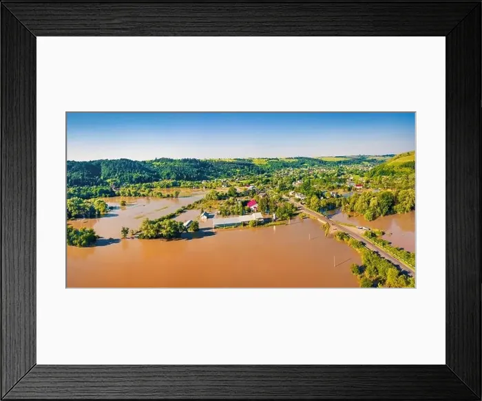 Framed Print : Flooded villages in western Ukraine Framed Print : Flooded villages in western Ukraine