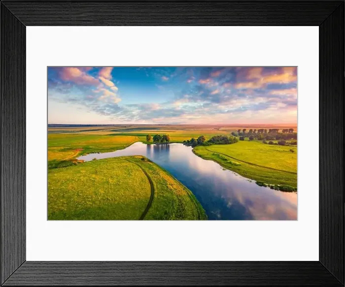 Framed Print : Incredible summer sunrise on Stara Brykulia lake Framed Print : Incredible summer sunrise on Stara Brykulia lake