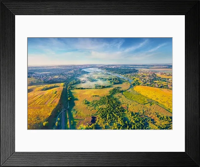 Framed Print : Bright morning cityscape of Ternopil town Framed Print : Bright morning cityscape of Ternopil town