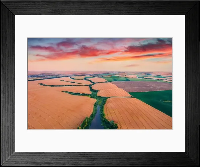 Framed Print : Fantastic sunrise on Ukrainian countryside Framed Print : Fantastic sunrise on Ukrainian countryside