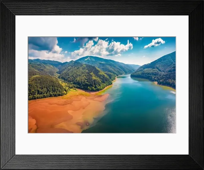 Framed Print : Red sand shore onTereblia-Ristke Reservoir Framed Print : Red sand shore onTereblia-Ristke Reservoir