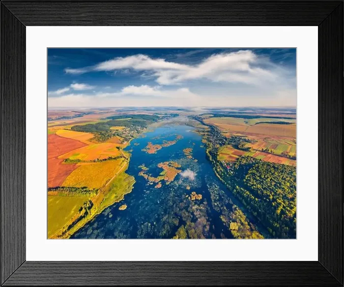 Framed Print : Sunny summer scene of Ivachiv lake Framed Print : Sunny summer scene of Ivachiv lake