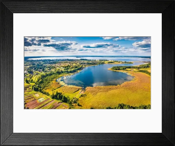Framed Print : Perfect summer view from flying drone of Svityaz Lake Framed Print : Perfect summer view from flying drone of Svityaz Lake