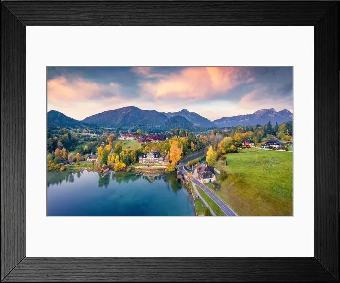 Framed Print : View from flying drone of Archkogl village Framed Print : View from flying drone of Archkogl village