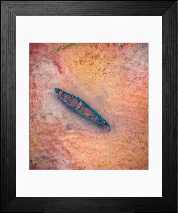 Framed Print : Straight down view of old fishing boat Framed Print : Straight down view of old fishing boat