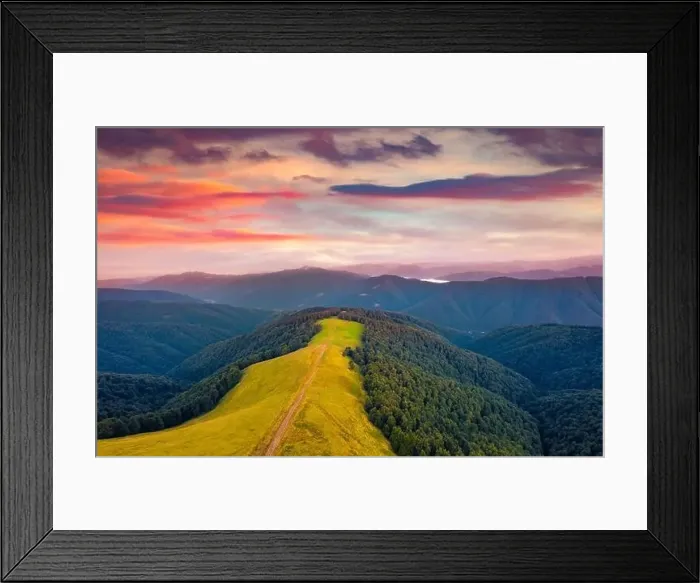 Framed Print : Dramatic summer sunrise on Menchul ridge Framed Print : Dramatic summer sunrise on Menchul ridge