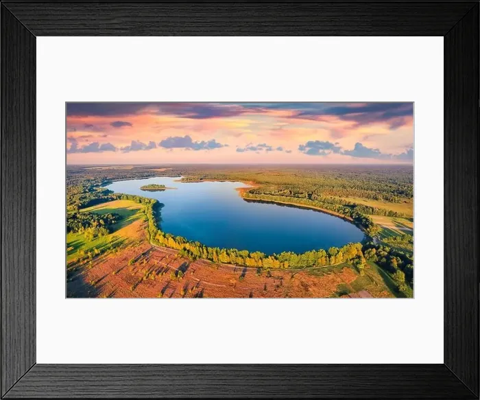 Framed Print : Beautiful view from flying drone of Krymne Lake Framed Print : Beautiful view from flying drone of Krymne Lake