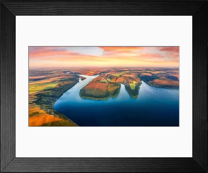 Framed Print : Aerial morning view from flying drone of Bakotska Bay Framed Print : Aerial morning view from flying drone of Bakotska Bay