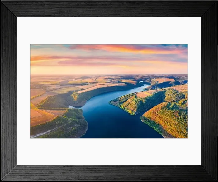 Framed Print : Unbelievable morning view from flying drone of Bakotska Bay Framed Print : Unbelievable morning view from flying drone of Bakotska Bay