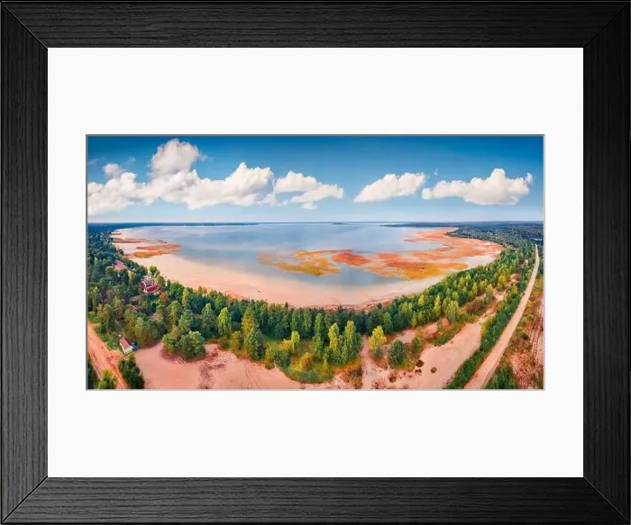Framed Print : View from flying drone of Svityaz lake Framed Print : View from flying drone of Svityaz lake