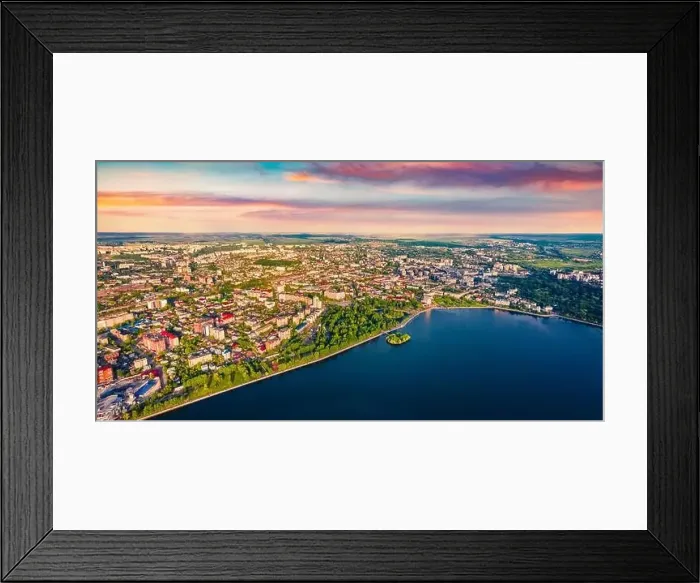 Framed Print : Aerial view of Ternopil town. Sunny summer view of Ternopil lake, Ukraine, Europe. Traveling concept background Framed Print : Aerial view of Ternopil town. Sunny summer view of Ternopil lake, Ukraine, Europe. Traveling concept background