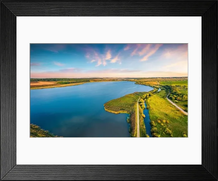Framed Print : Fantastic summer sunrise on Vertelka lake Framed Print : Fantastic summer sunrise on Vertelka lake