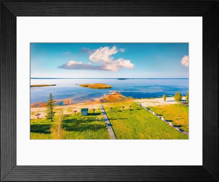 Framed Print : Astonishing summer view from flying drone of Svityaz Lake Framed Print : Astonishing summer view from flying drone of Svityaz Lake