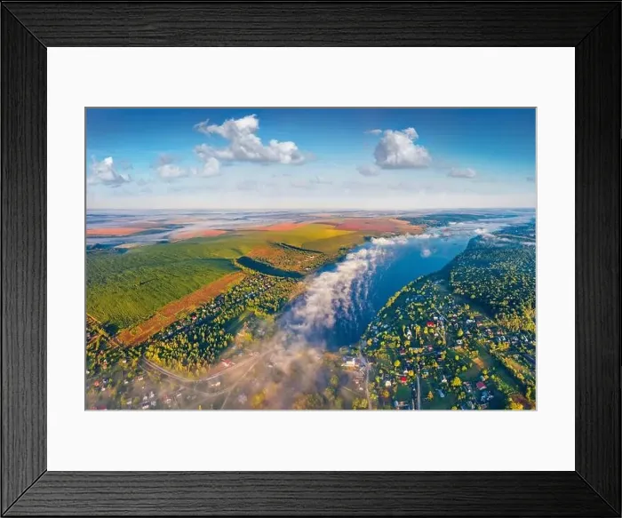 Framed Print : Foggy summer scene of Ivachiv lake Framed Print : Foggy summer scene of Ivachiv lake