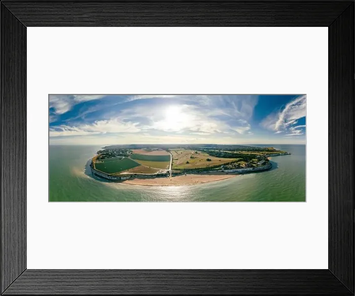 Framed Print : Drone aerial view of the beach and white cliffs, Botany Bay, England, UK Framed Print : Drone aerial view of the beach and white cliffs, Botany Bay, England, UK